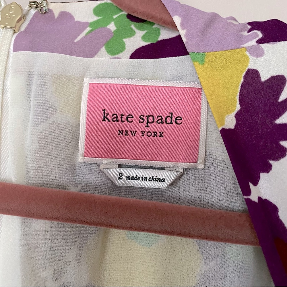Kate Spade Floral Plissé A-Line Swing Dress - Picture 4 of 5